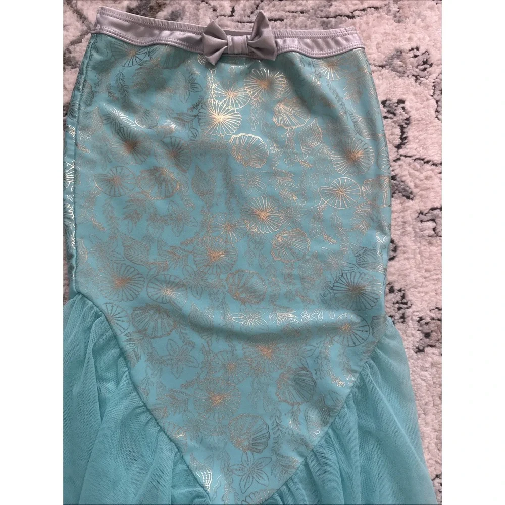 Little Mermaid Size 5-6 Swim Cover Up Silver Teal Ariel Tail Disney Store Mint!